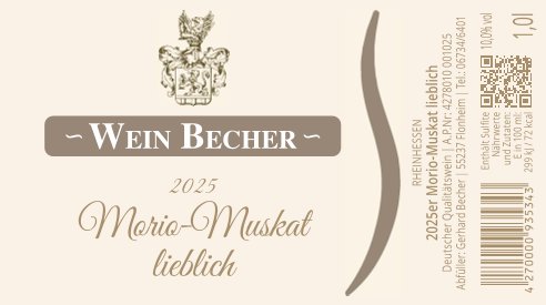 Produktbild von: <br>2025er Morio-Muskat lieblich 1,0l<br>EAN 4270000935343<br>